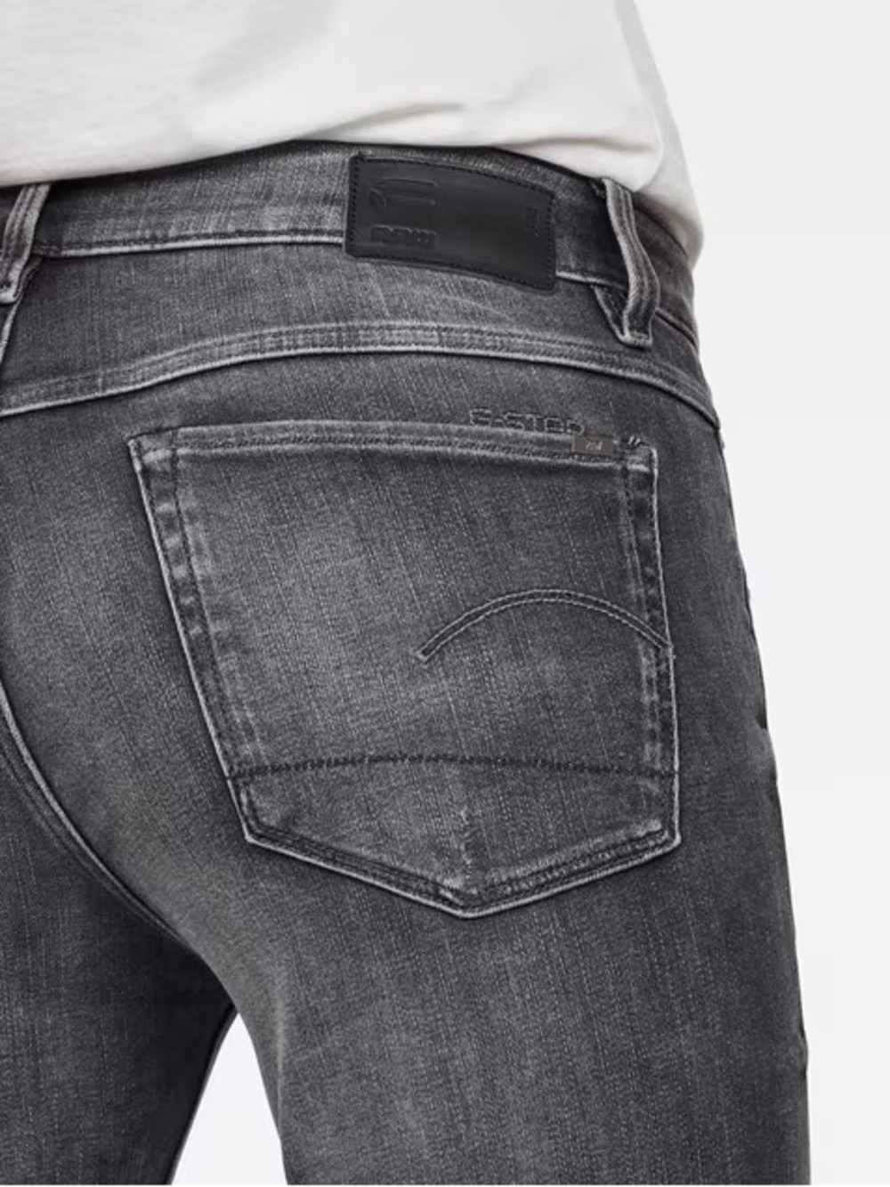 G-Star RAW 3301 Mid Rise Ankle Jeans Distressed Stretch Vintage Basalt Size 31